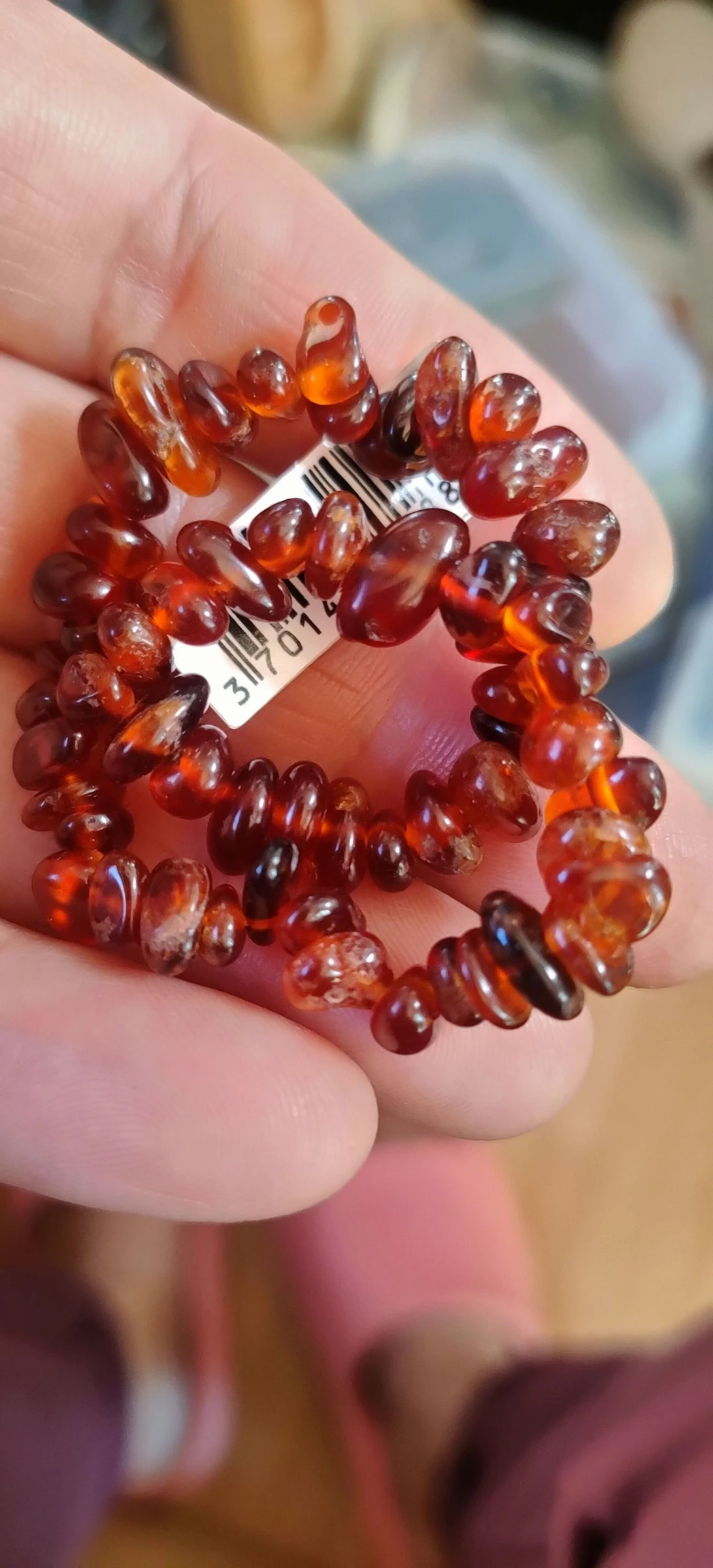 A brown hessonite garnet baroque bracelet – photo 3